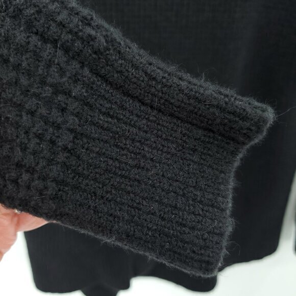 Madewell Merino Wool/Alpaca-Blend Waffle Knit Mock/Turtleneck Sweater S Black - Picture 10 of 15